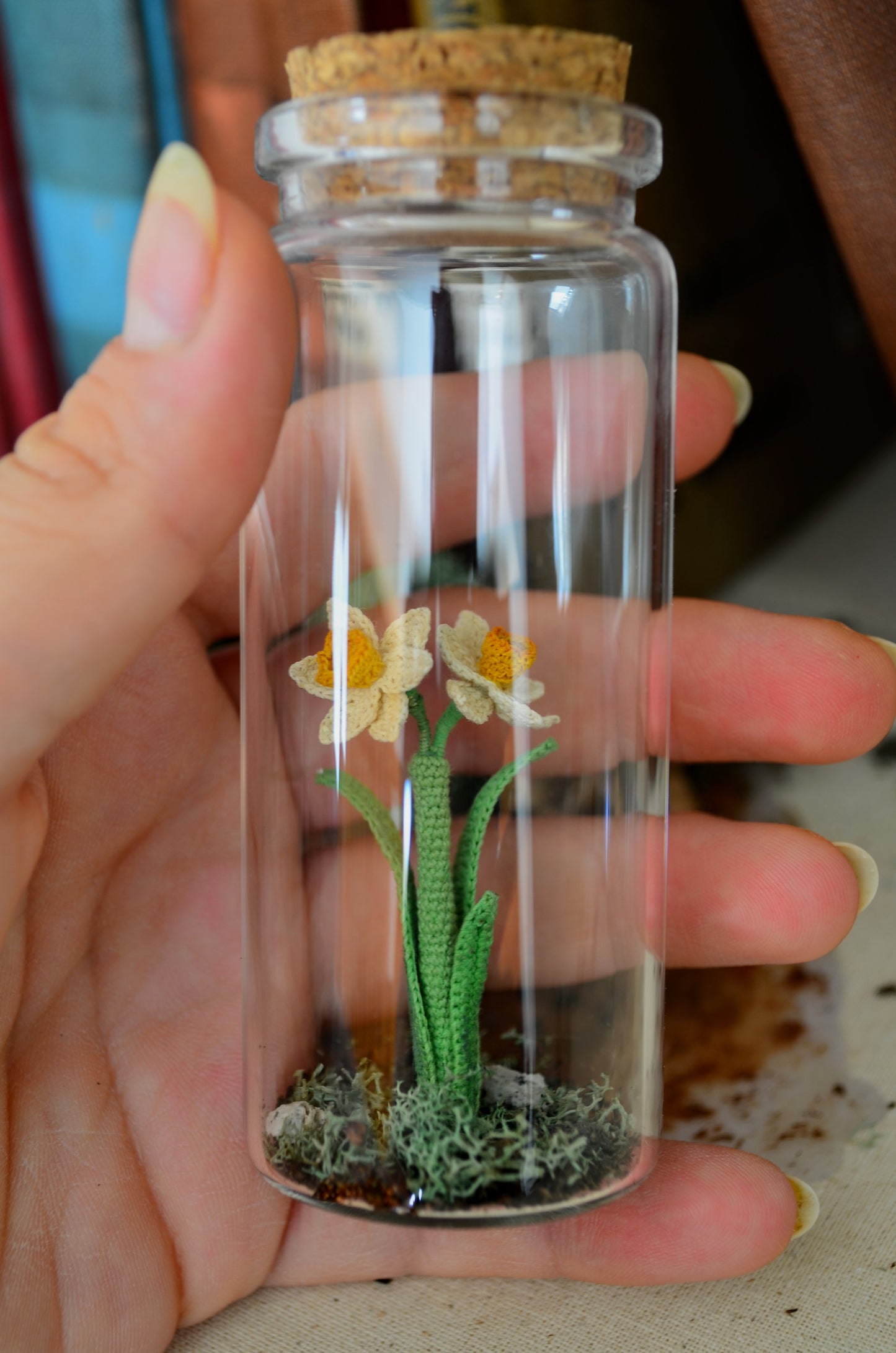 Hancrocheted Tiny Narcissus Flower - By Tiny Bells of the Prairie