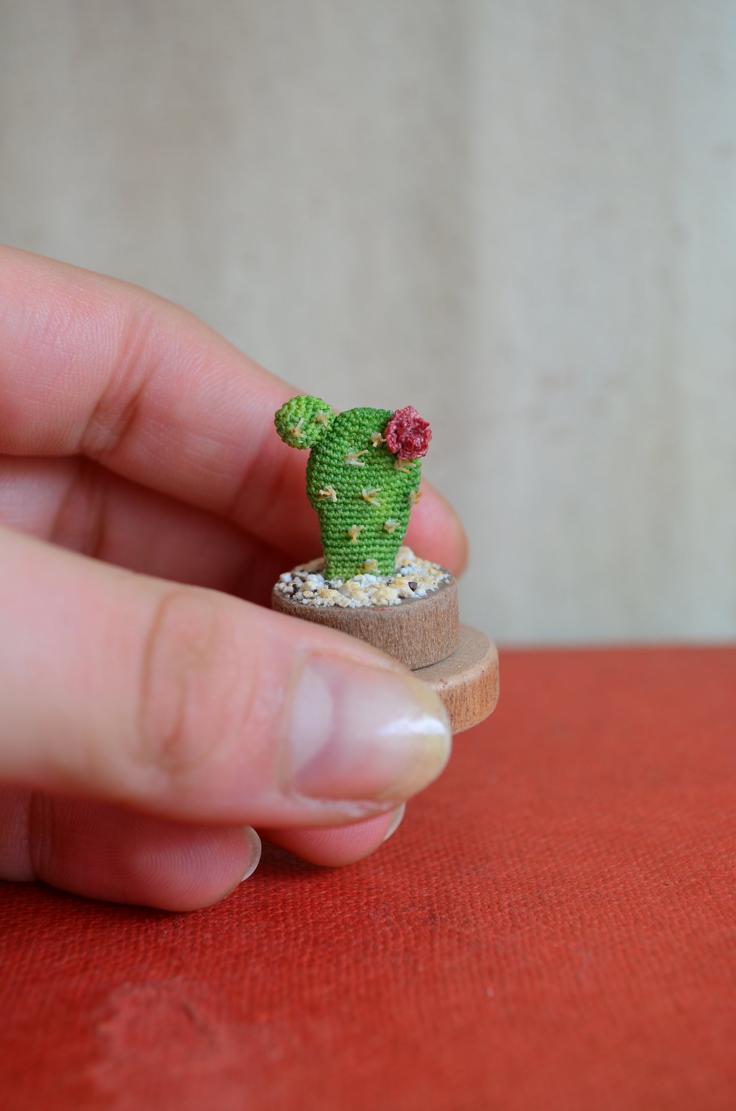 Tiny Opuntia Cactus – Micro Crochet - by Tiny bells of the prairie
