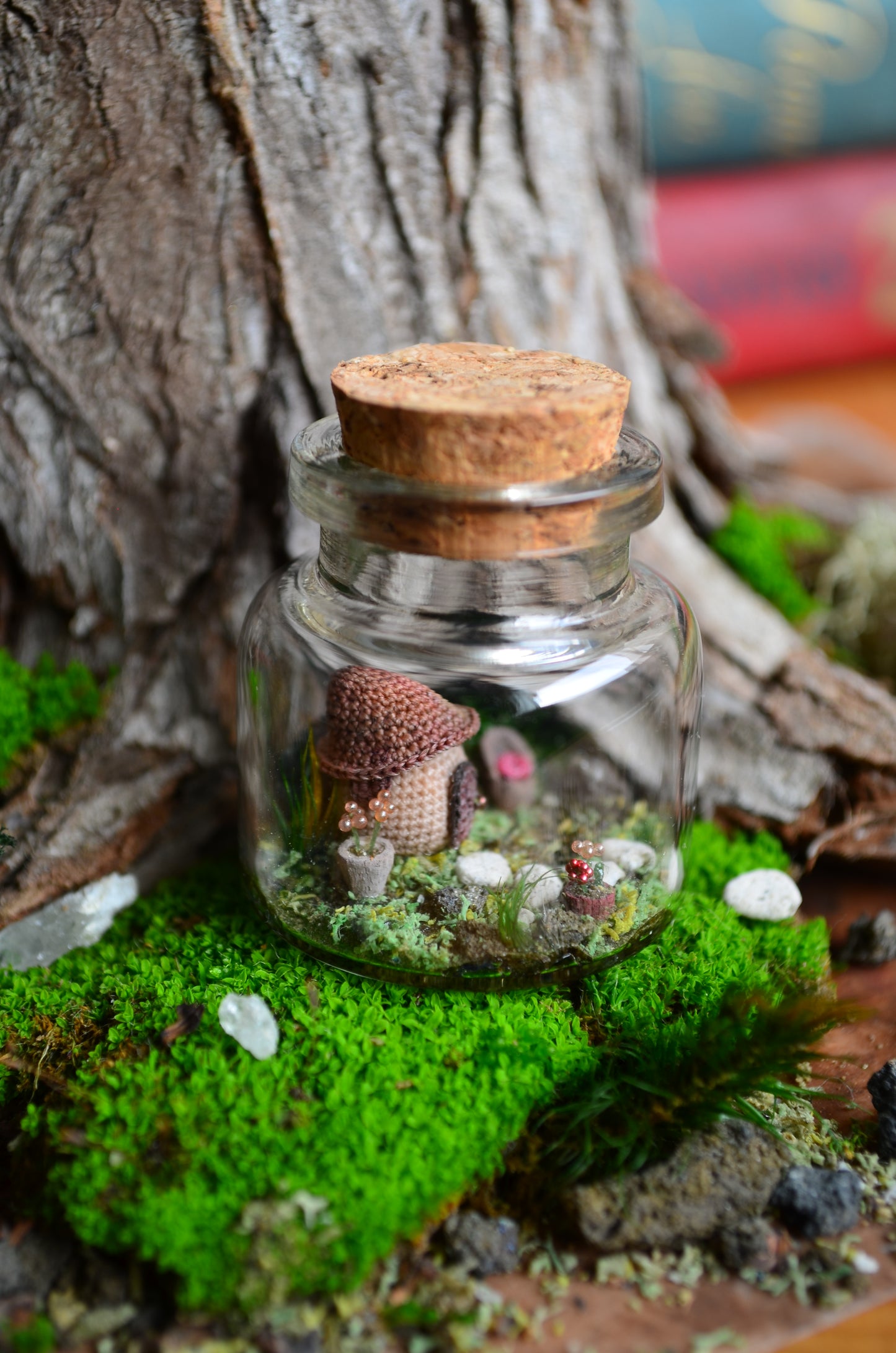 Tiny Mushroom House Scene - OOAK - By Tiny Bells of the Prairie