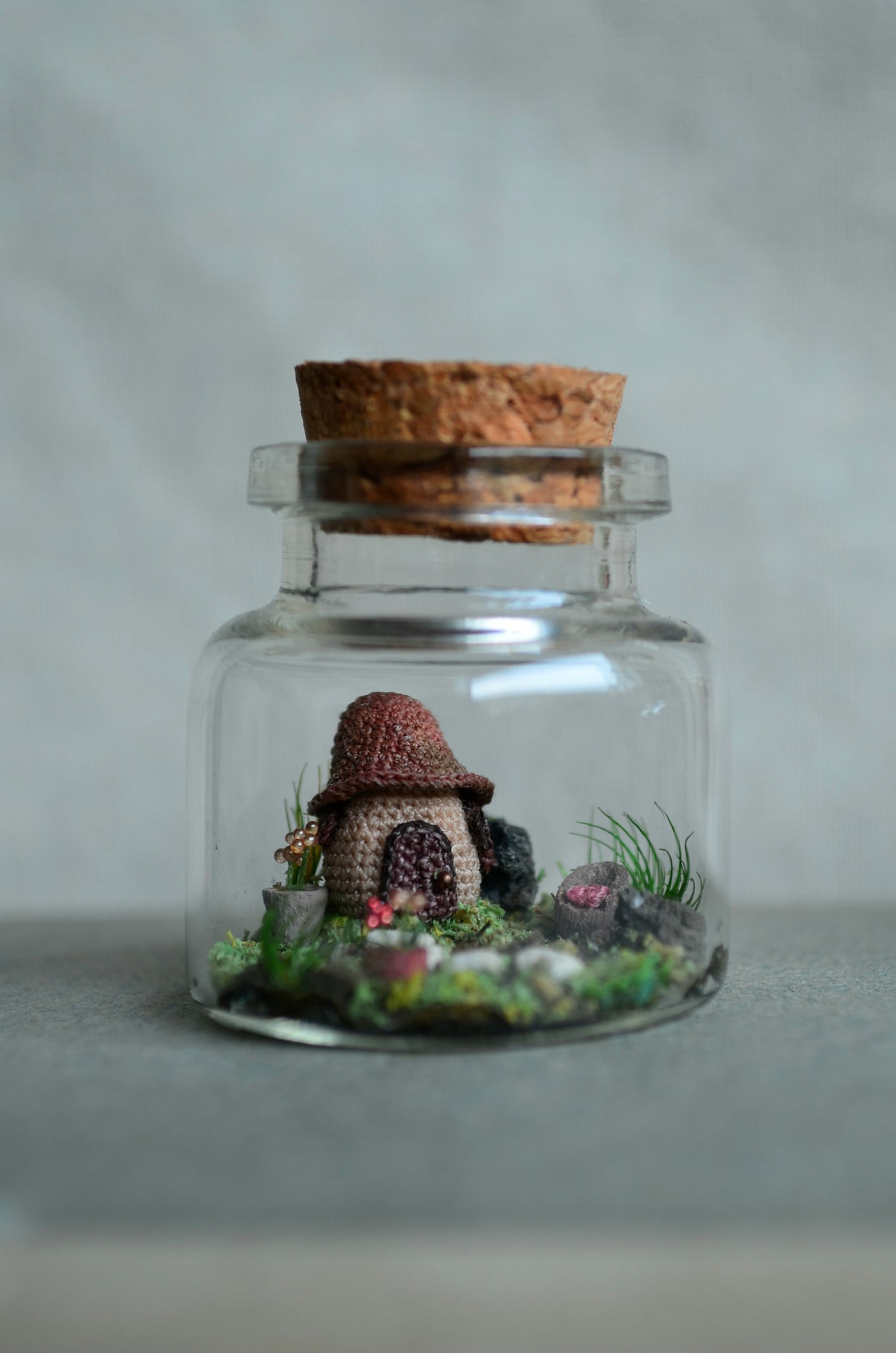 Tiny Mushroom House Scene - OOAK - By Tiny Bells of the Prairie