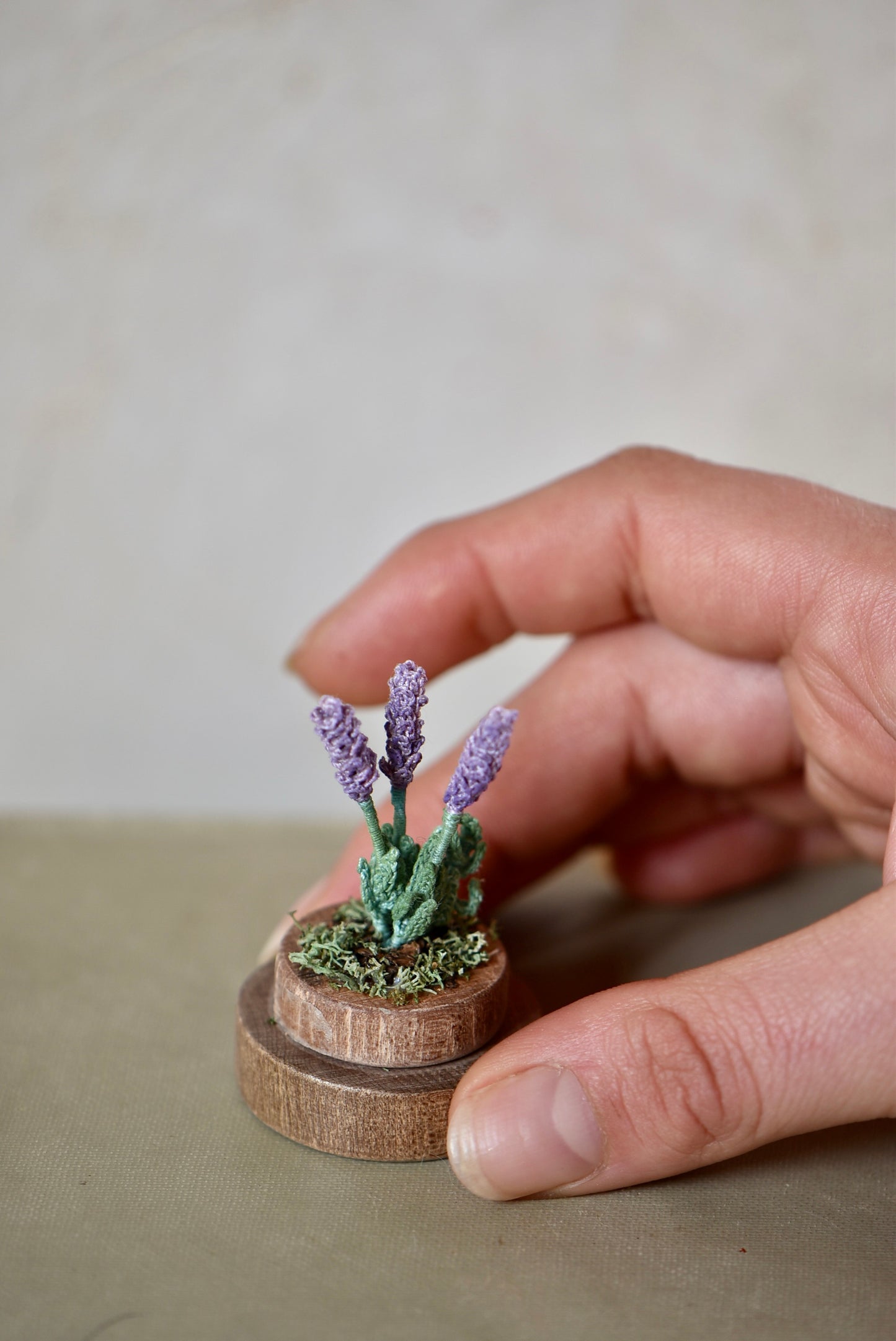 Hancrocheted Tiny Lavander Flowers  - By Tiny Bells of the Prairie