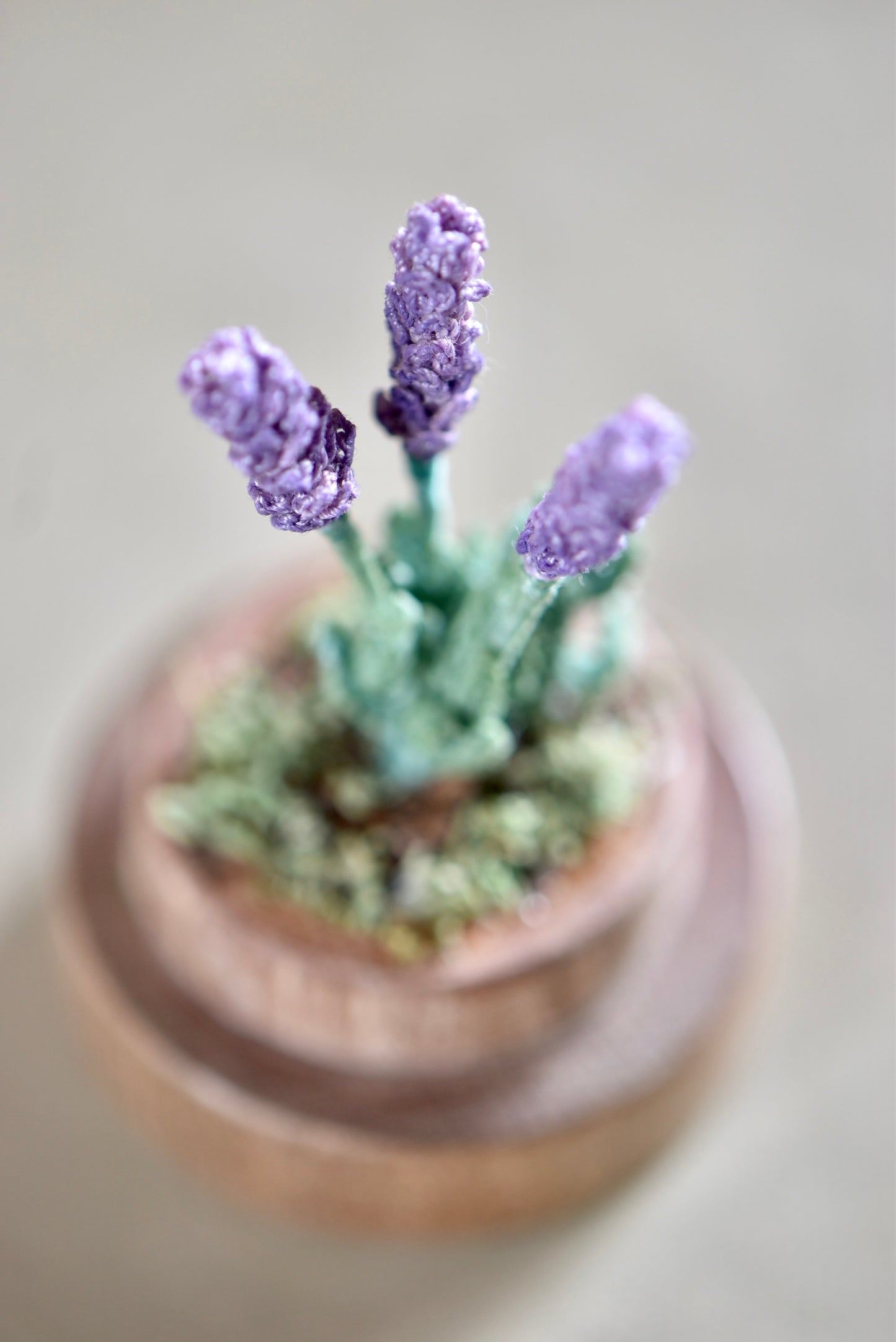 Hancrocheted Tiny Lavander Flowers  - By Tiny Bells of the Prairie