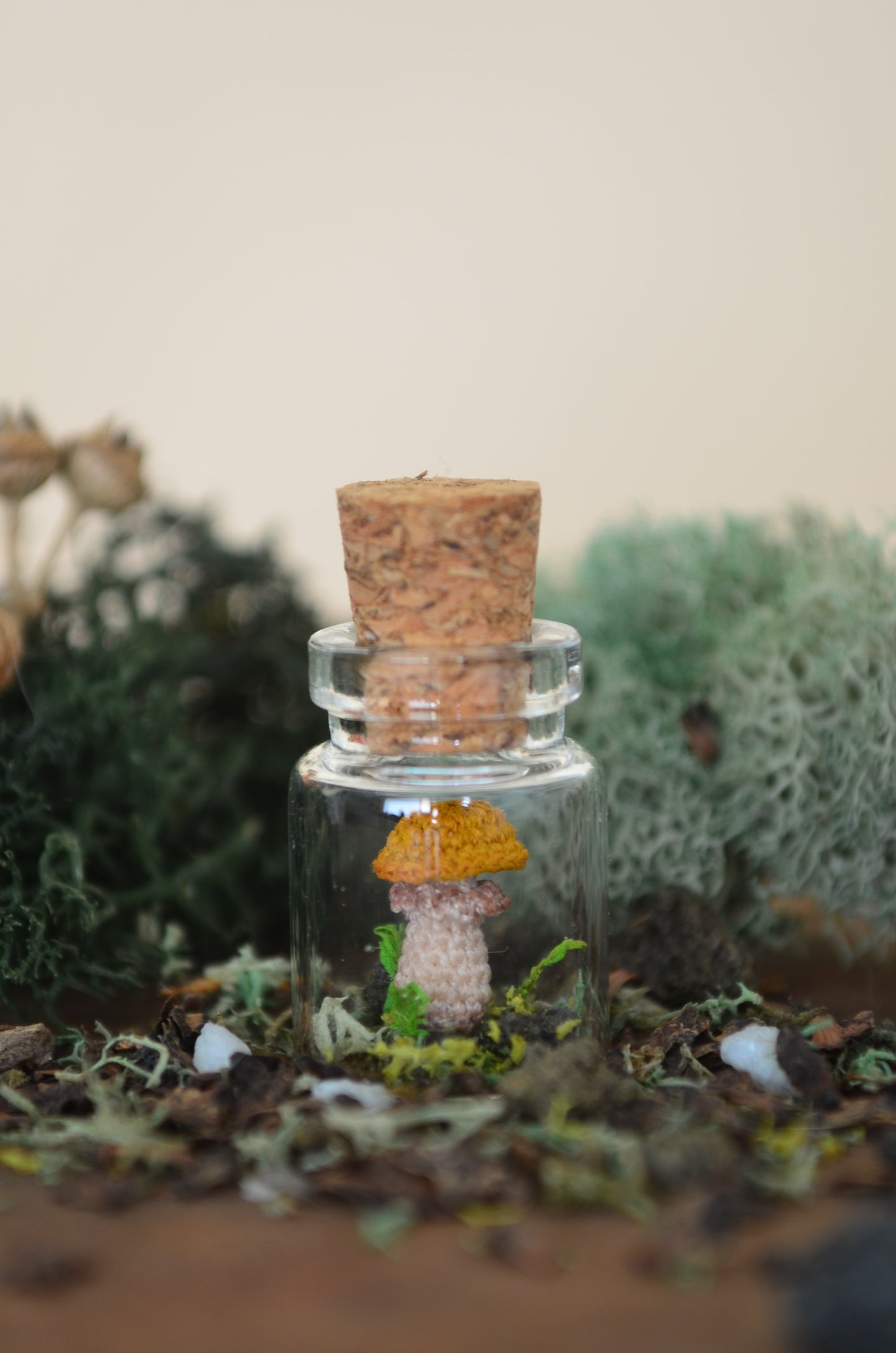 Hancrocheted Tiny Tiny Mushroom - By Tiny Bells of the Prairie