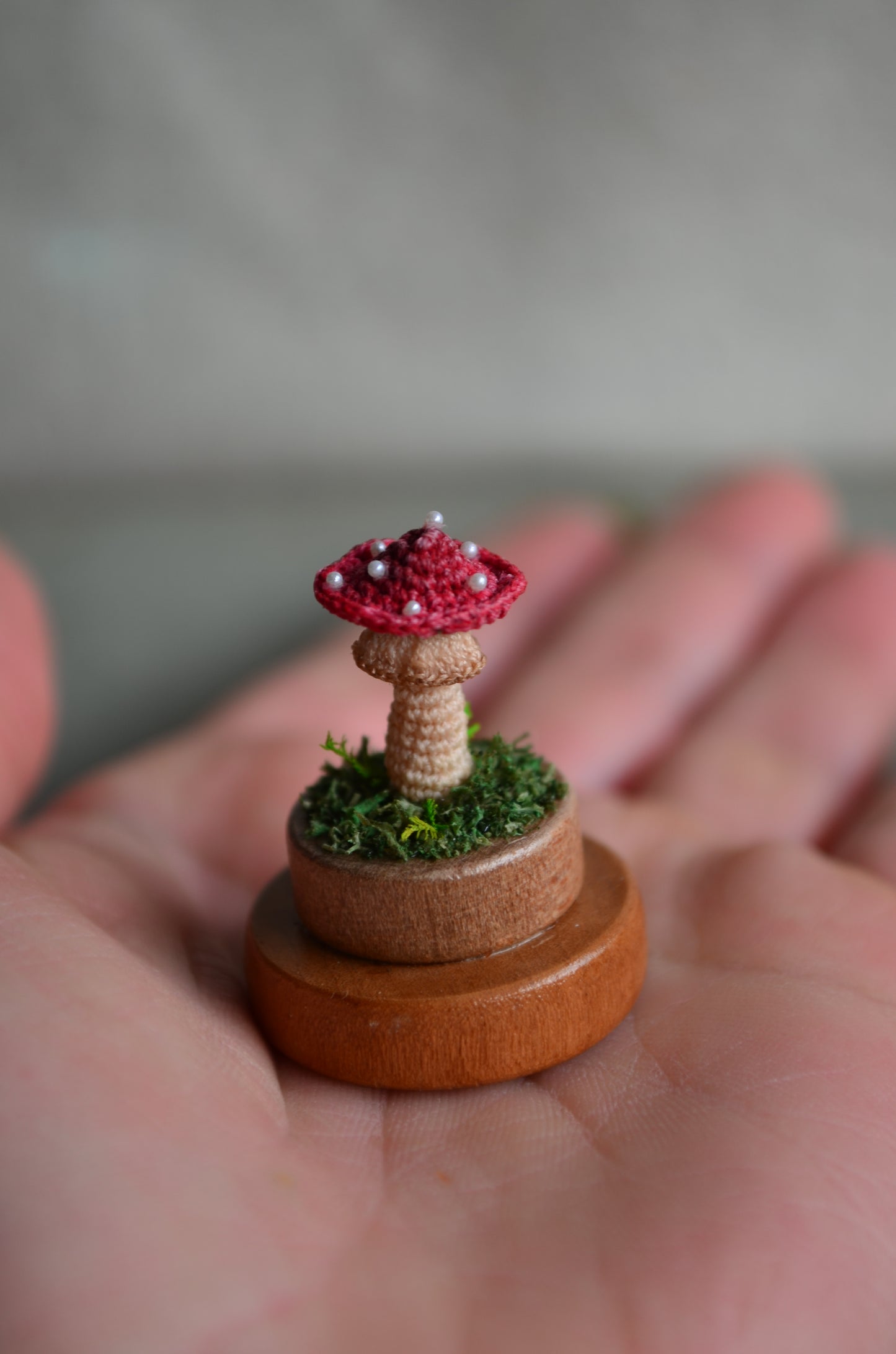 Hancrocheted Tiny Mushroom - By Tiny Bells of the Prairie