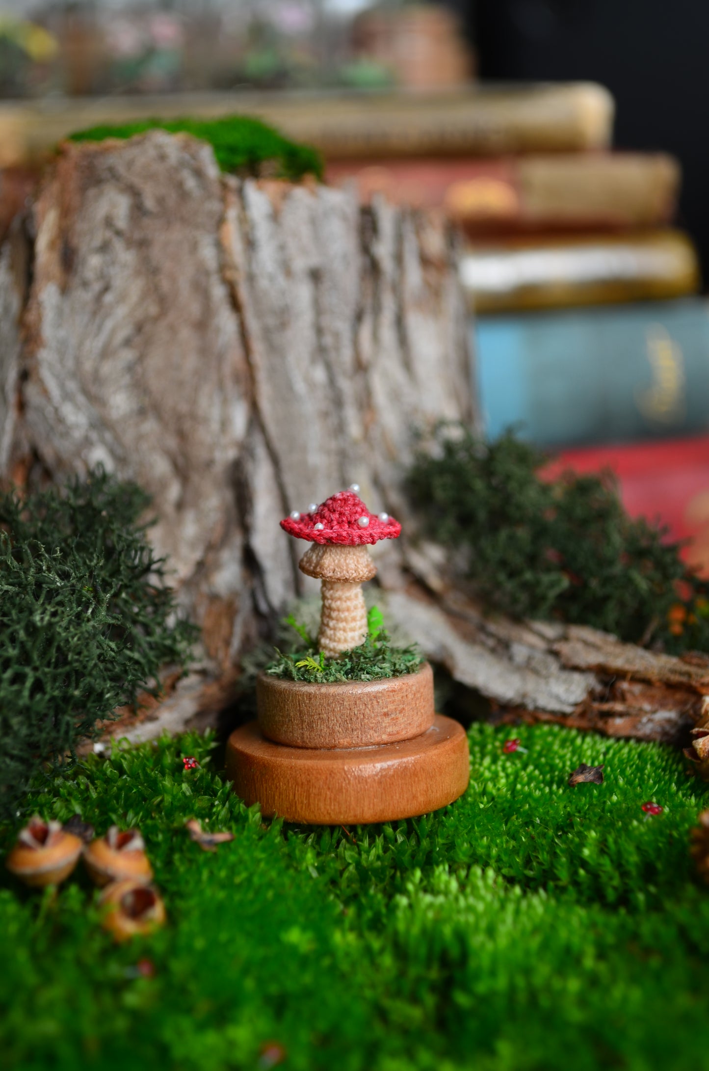 Hancrocheted Tiny Mushroom - By Tiny Bells of the Prairie