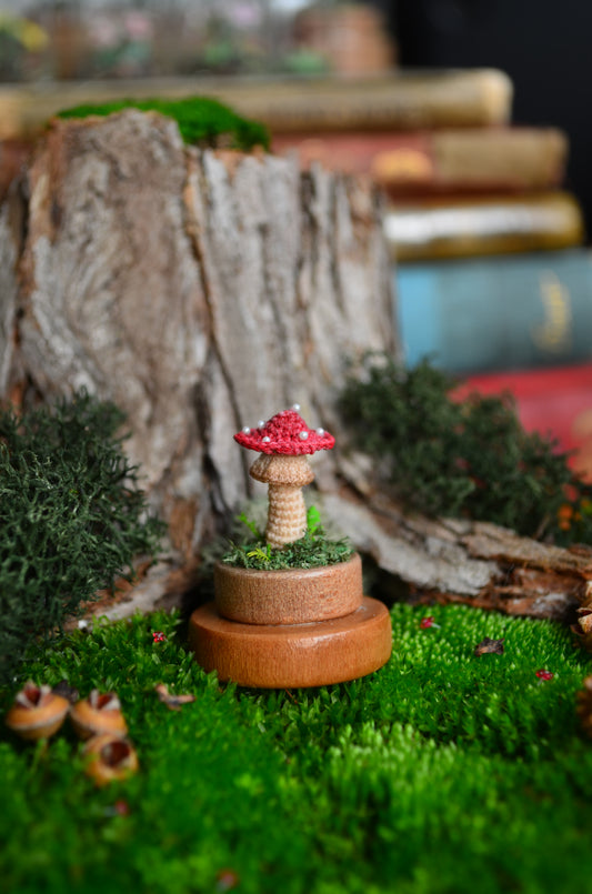 Hancrocheted Tiny Mushroom - By Tiny Bells of the Prairie
