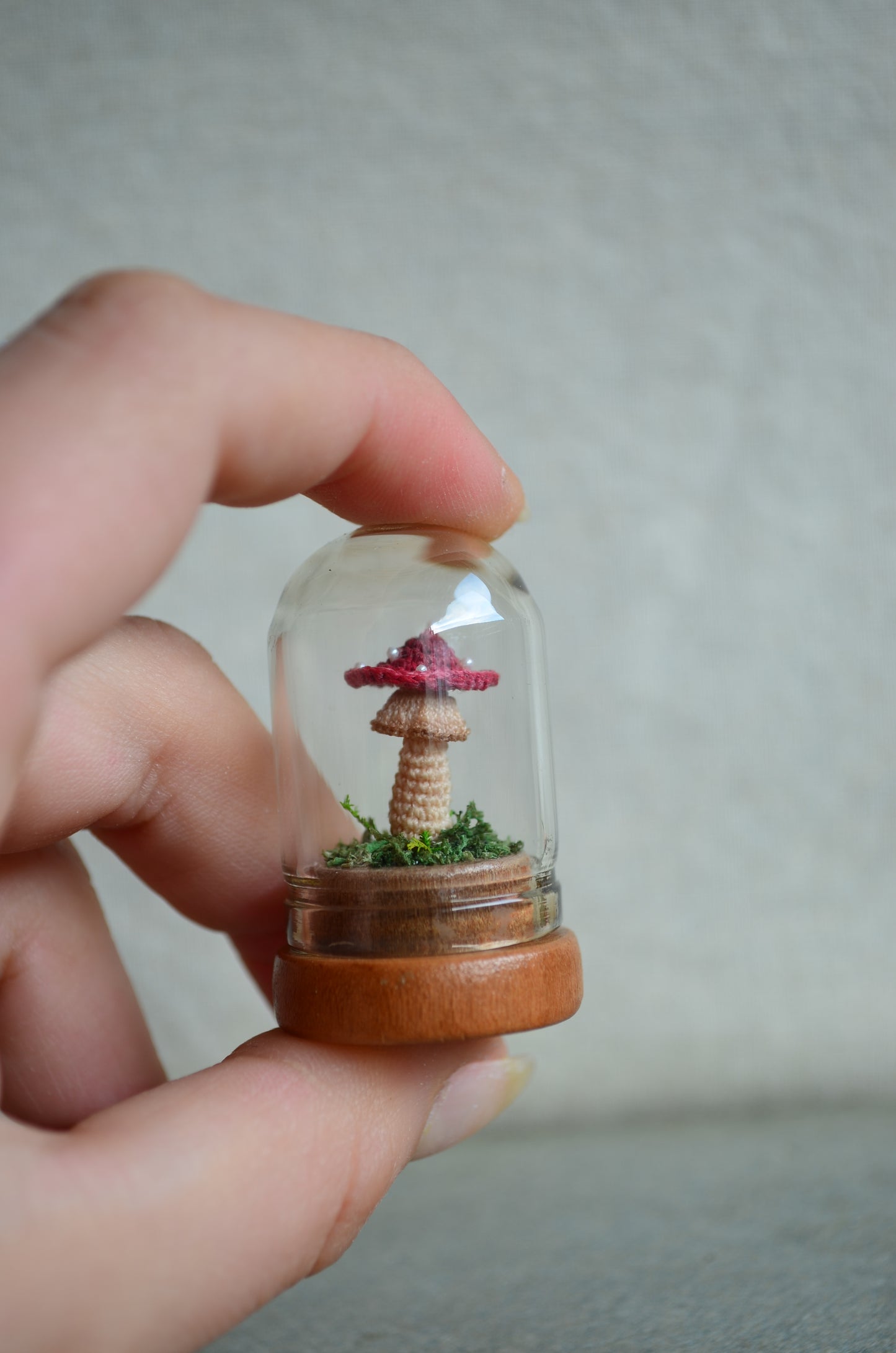 Hancrocheted Tiny Mushroom - By Tiny Bells of the Prairie
