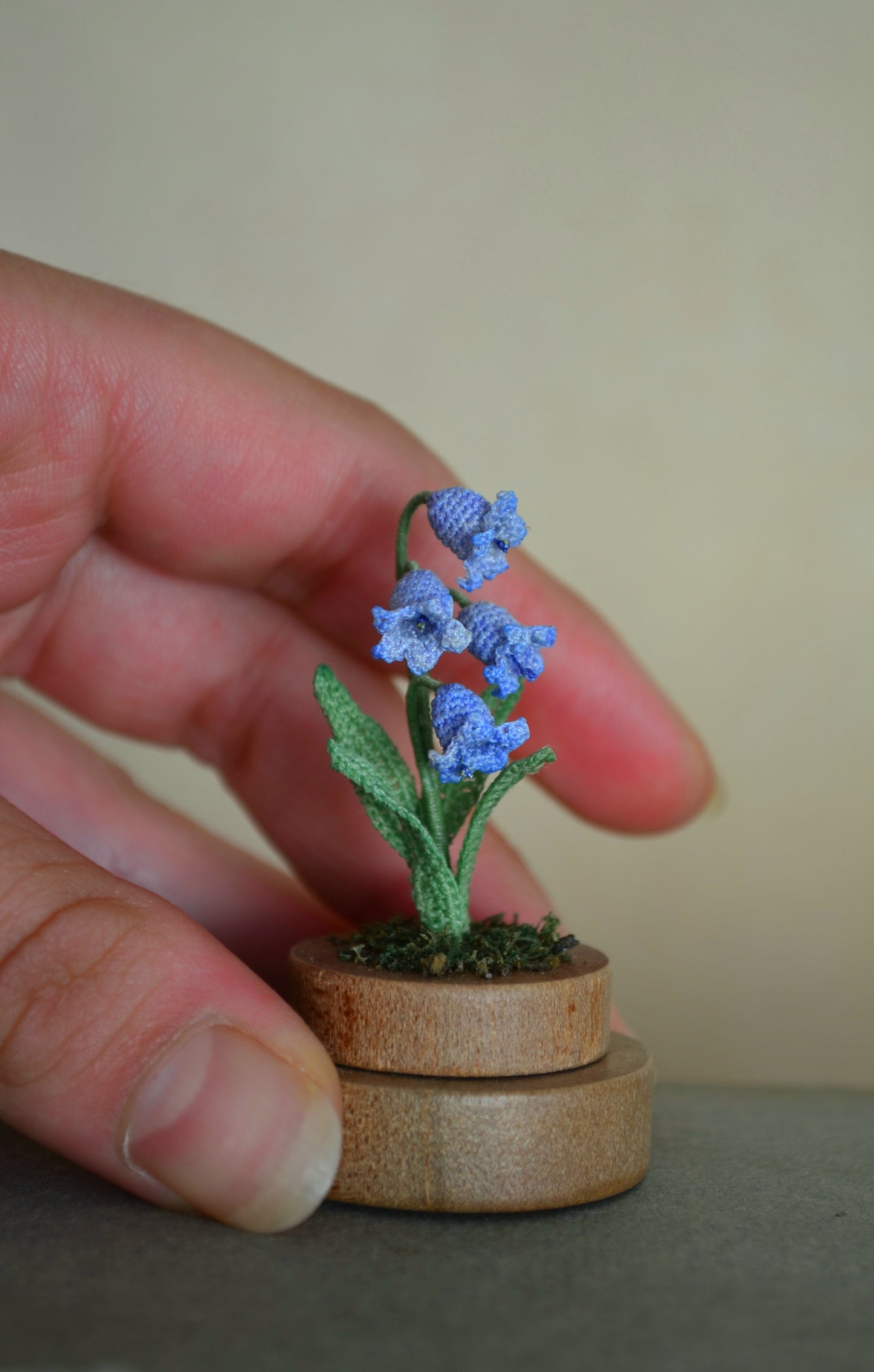 Hancrocheted Tiny Bluebells Flower  - By Tiny Bells of the Prairie