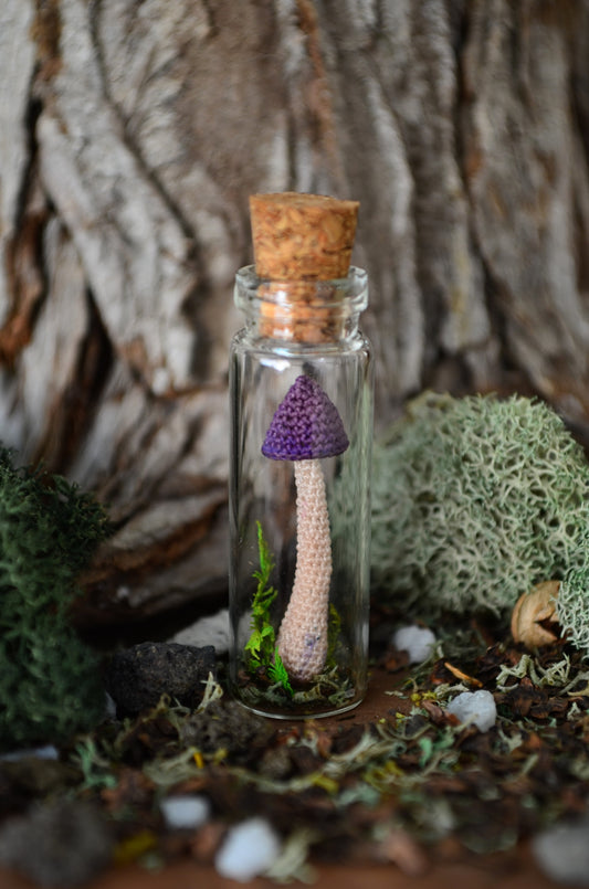 Hancrocheted Tiny Tiny Mushroom - By Tiny Bells of the Prairie