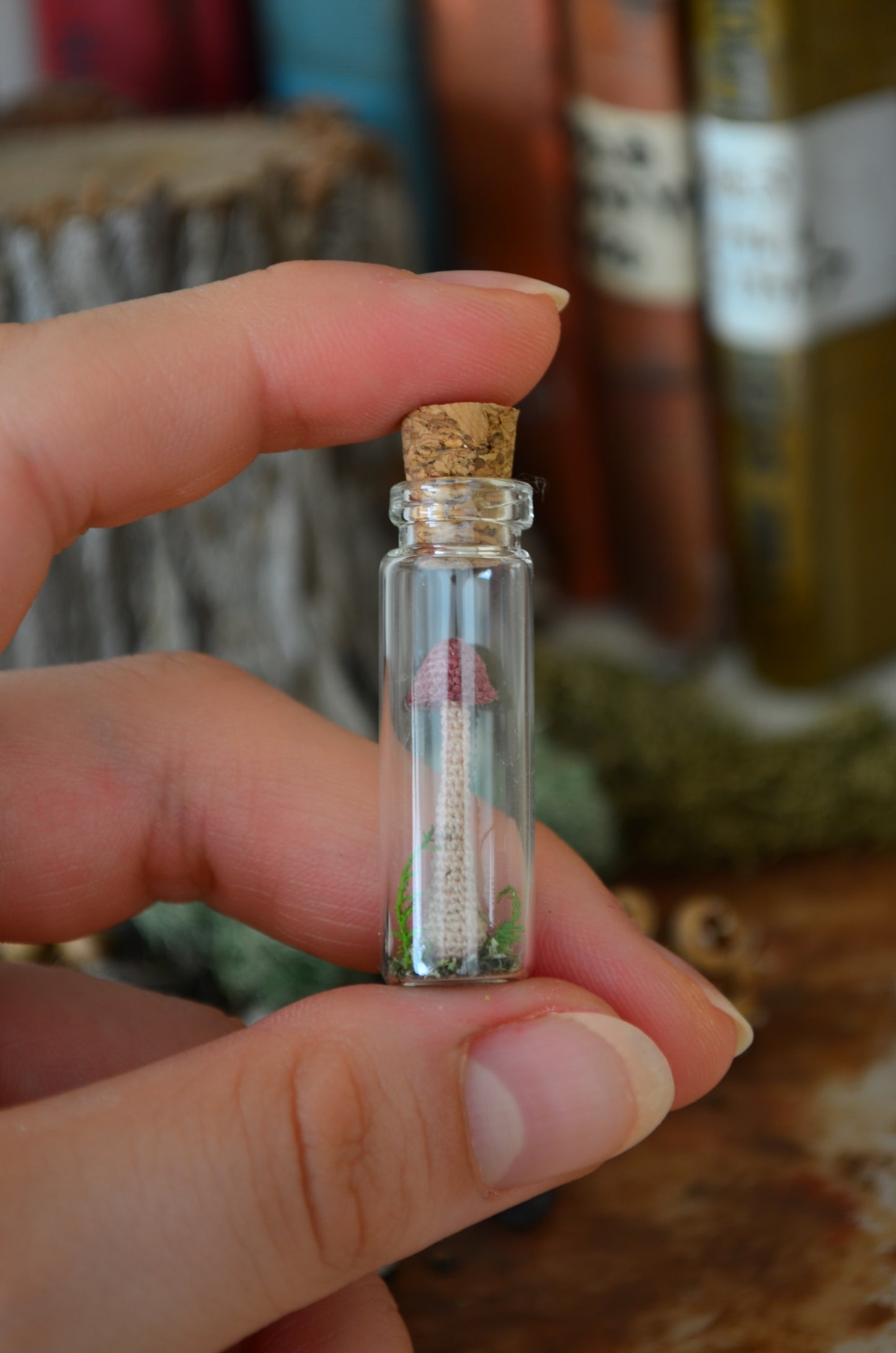 Hancrocheted Tiny Tiny Mushroom - By Tiny Bells of the Prairie