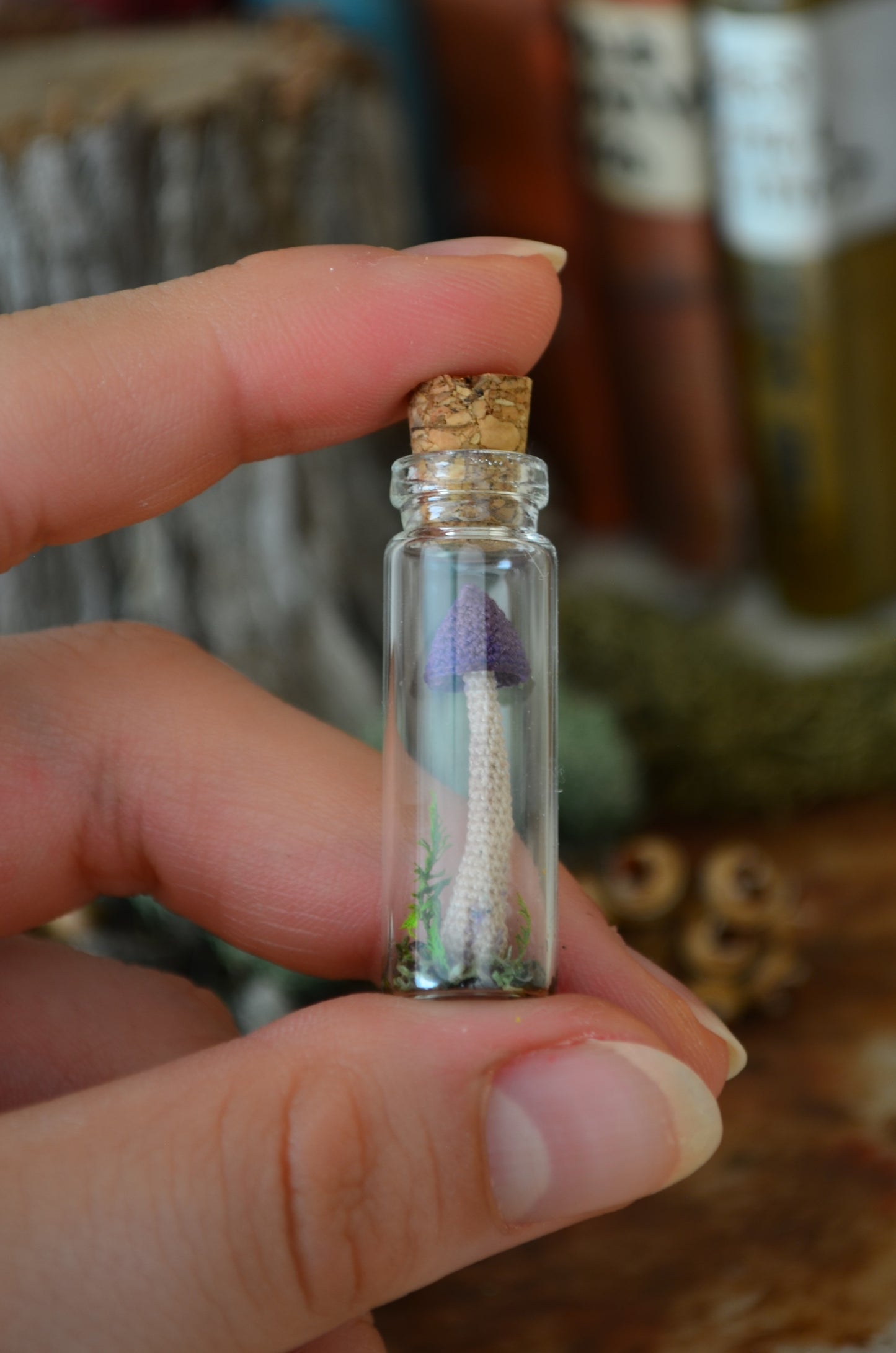 Hancrocheted Tiny Tiny Mushroom - By Tiny Bells of the Prairie