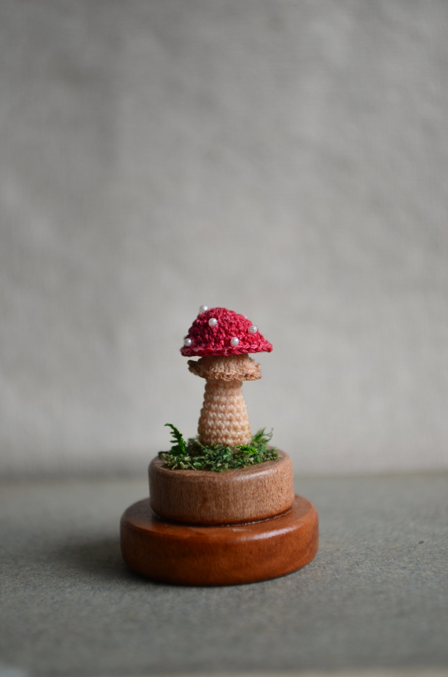 Hancrocheted Tiny Mushroom - By Tiny Bells of the Prairie