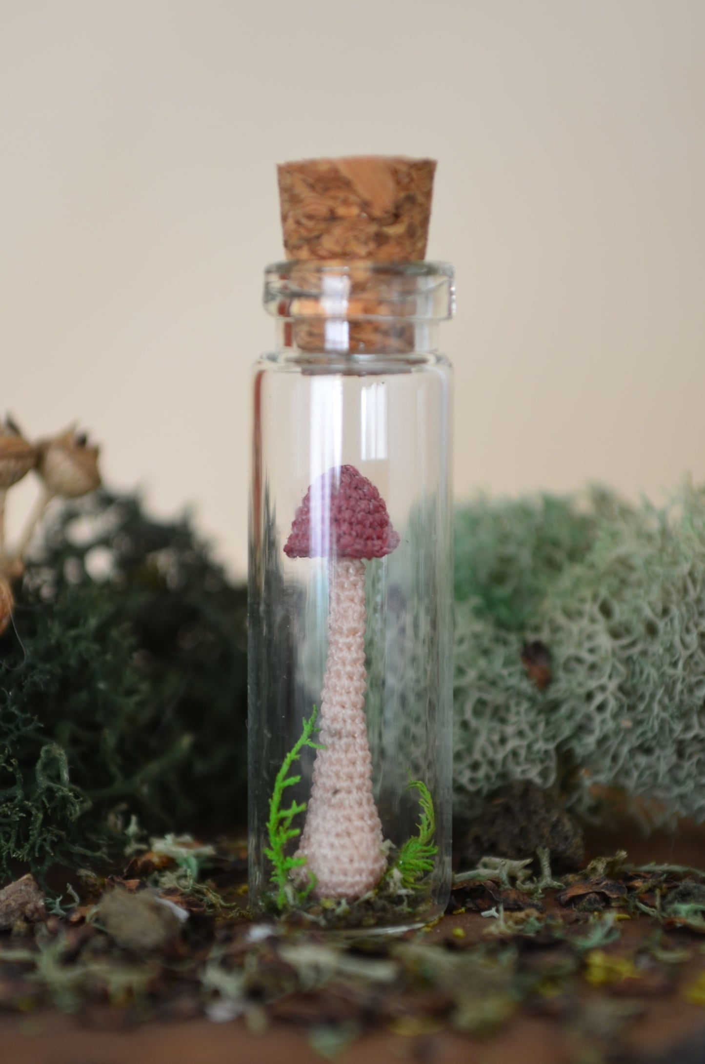 Hancrocheted Tiny Tiny Mushroom - By Tiny Bells of the Prairie