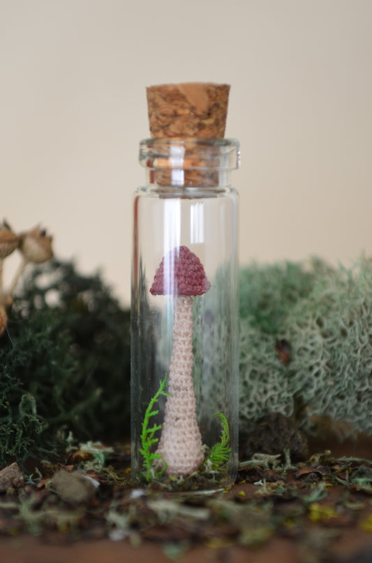 Hancrocheted Tiny Tiny Mushroom - By Tiny Bells of the Prairie