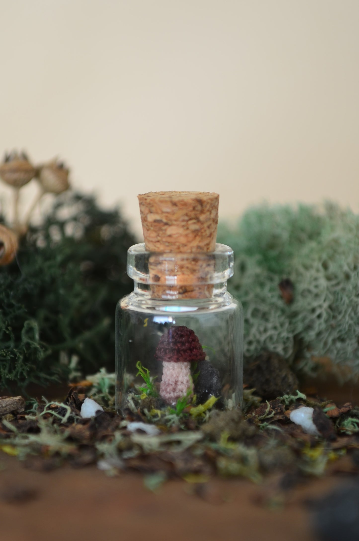 Hancrocheted Tiny Tiny Mushroom - By Tiny Bells of the Prairie