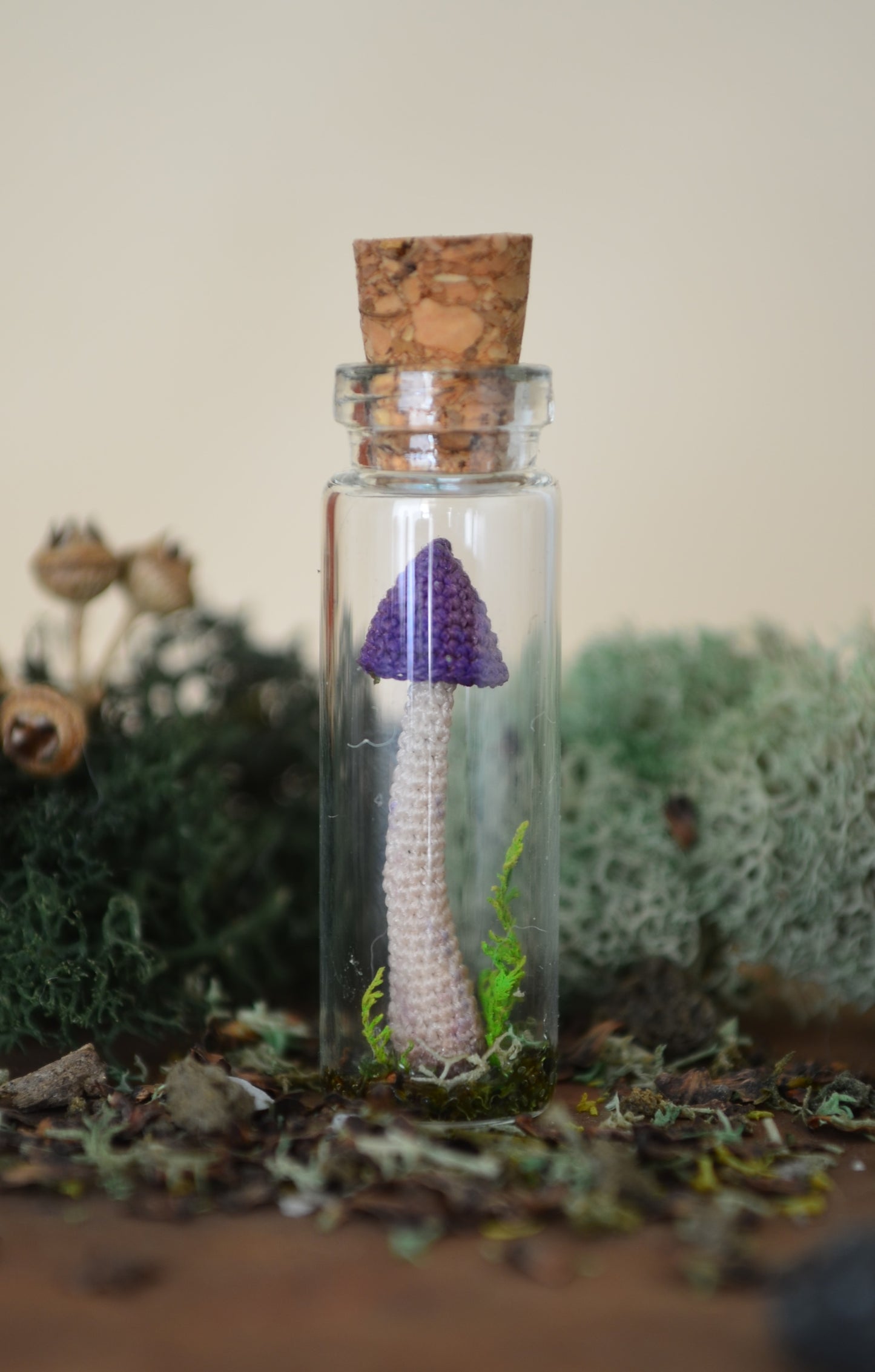 Hancrocheted Tiny Tiny Mushroom - By Tiny Bells of the Prairie