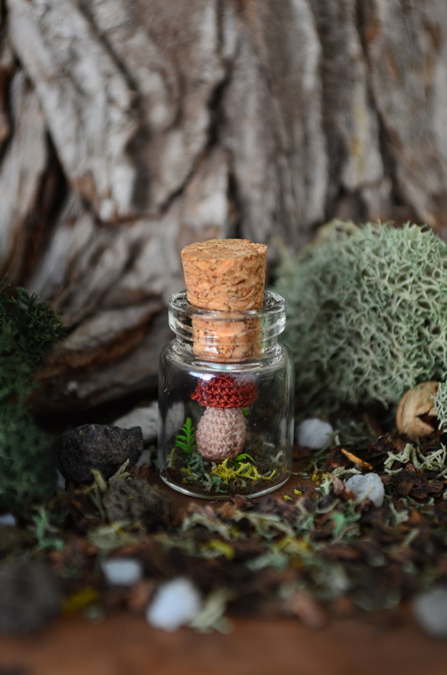 Hancrocheted Tiny Tiny Mushroom - By Tiny Bells of the Prairie