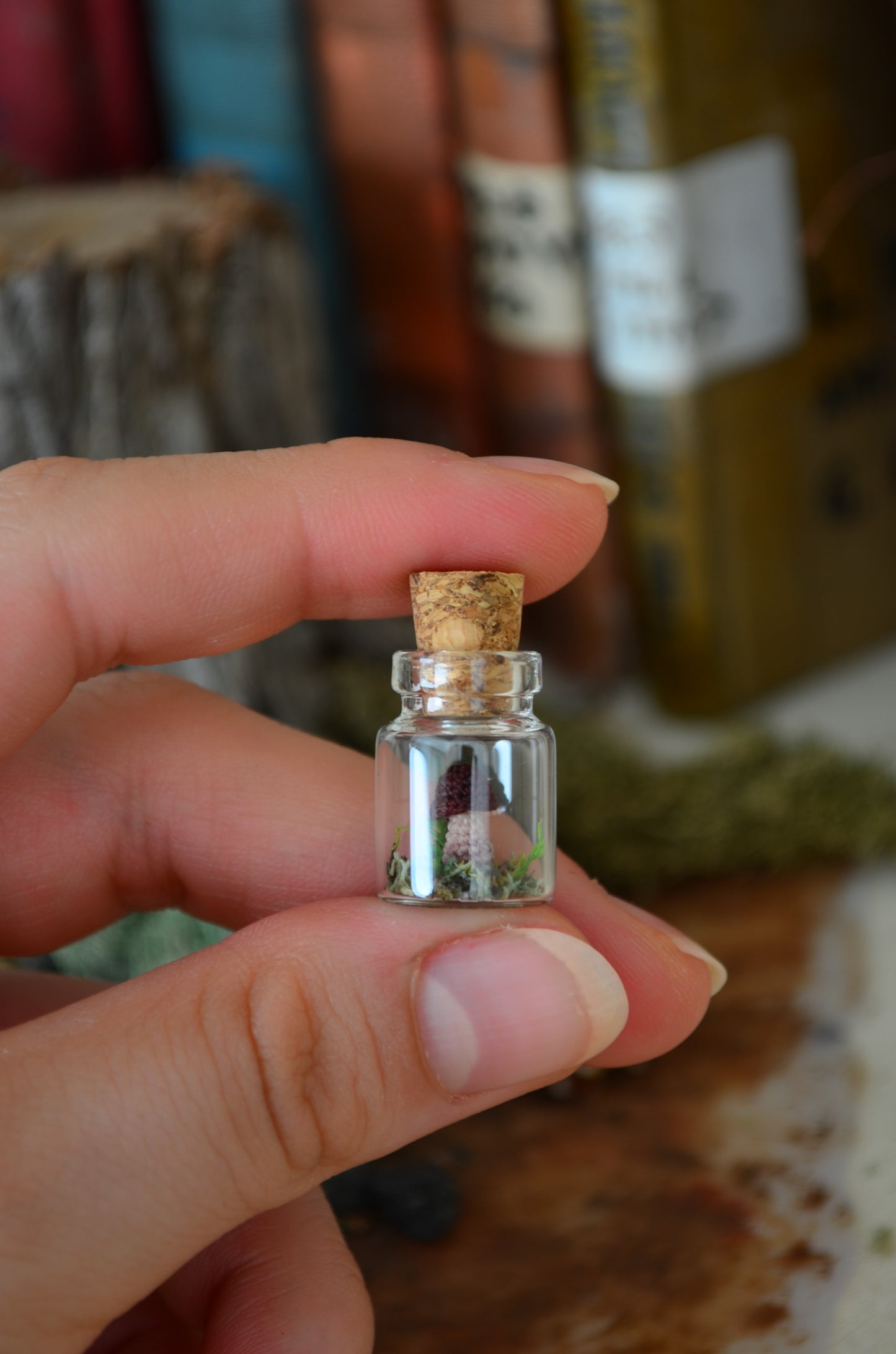 Hancrocheted Tiny Tiny Mushroom - By Tiny Bells of the Prairie