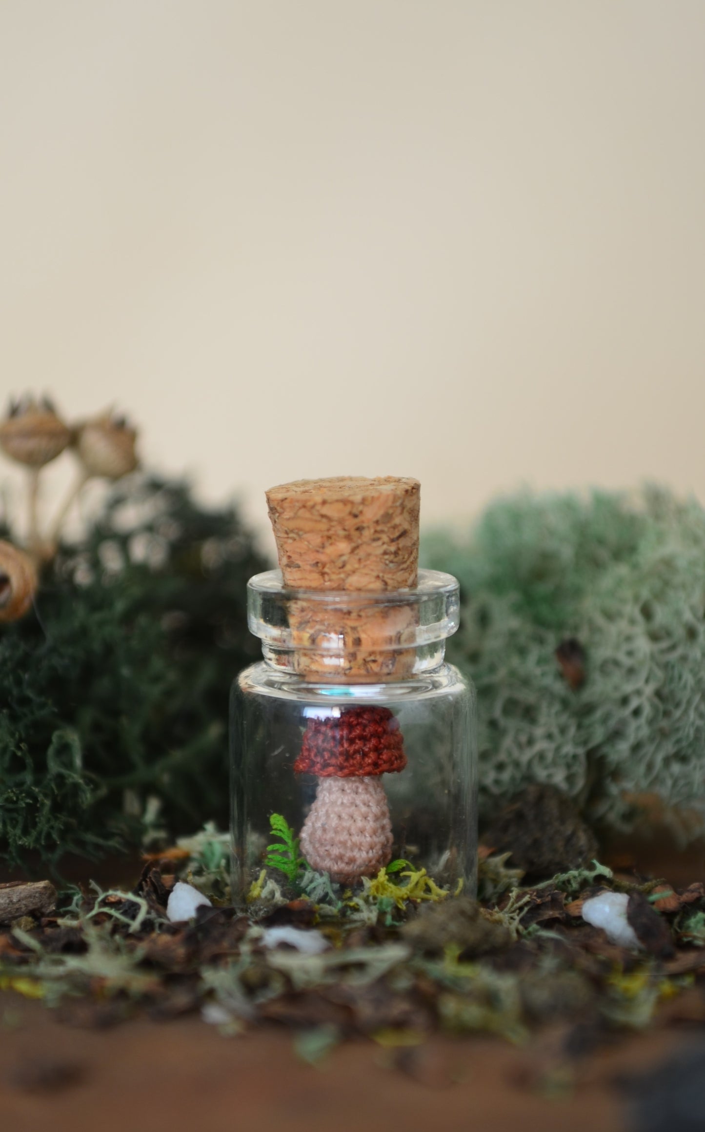 Hancrocheted Tiny Tiny Mushroom - By Tiny Bells of the Prairie