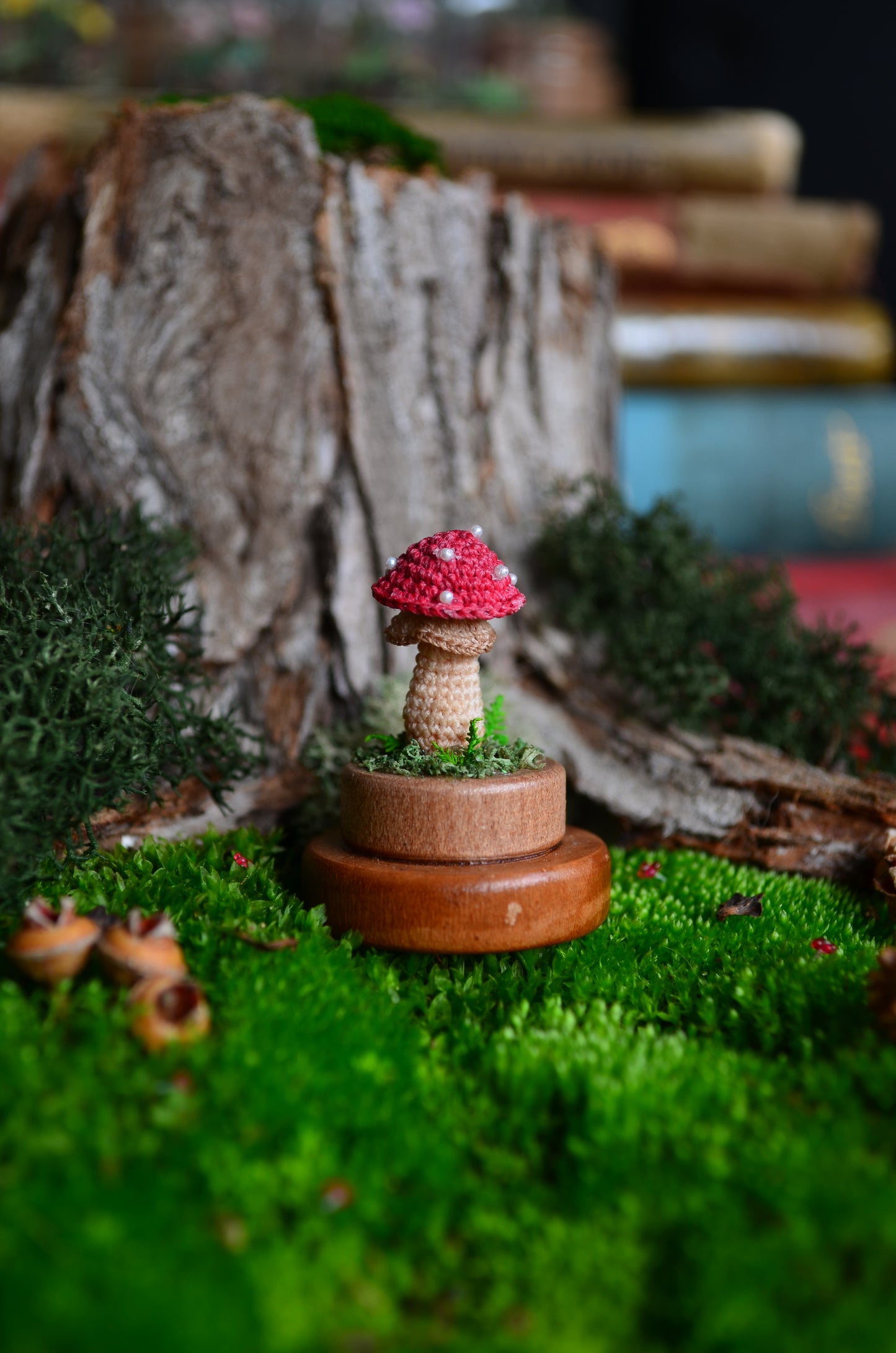 Hancrocheted Tiny Mushroom - By Tiny Bells of the Prairie